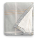 Plaid Fleece Sherpa Blanket 1080-72 — Gray (GY) — view 5