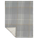 Plaid Fleece Sherpa Blanket 1080-72 — Gray (GY) — view 6