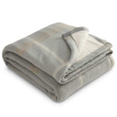 Plaid Fleece Sherpa Blanket 1080-72 — Gray (GY) — view 7