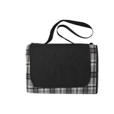 Extra Large Plaid Picnic Blanket — Black (BK) — blank front view — 7