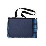 Extra Large Plaid Picnic Blanket — Blue (BL) — blank front view — 4