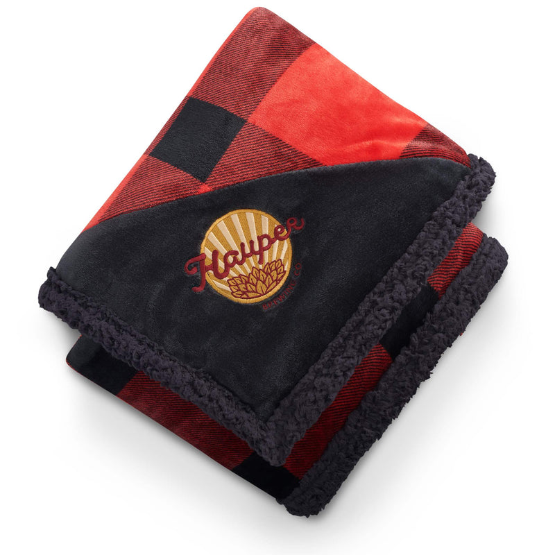 Field & Co.® Buffalo Plaid Sherpa Blanket 1081-51 — Red/Black (RDBK) — view 1