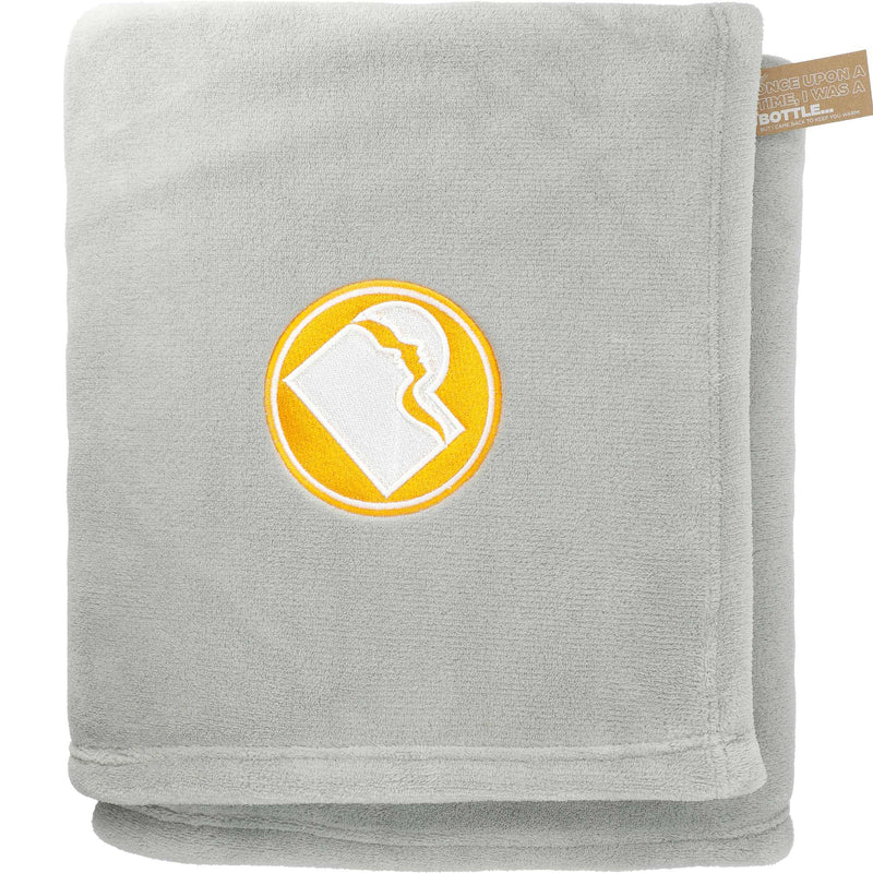 Recycled PET Oversized Coral Fleece Blanket 1082-02 — Gray (GY) — view 1