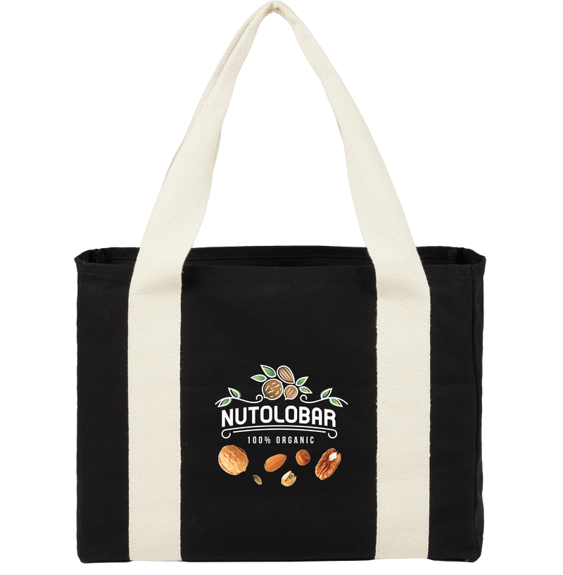 12oz Cotton Shopper Tote with Contrast Handles custom branded promotional totes