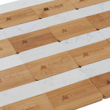 Marble and Bamboo Coaster Set — NATURAL — decorated right angle — 8