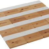 Marble and Bamboo Coaster Set — NATURAL — decorated right angle — 7