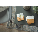Marble and Bamboo Coaster Set — NATURAL — decorated product view — 2
