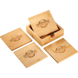 FSC Bamboo Coaster Set — Natural (NT) — decorated product view — 4