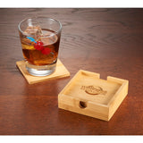 FSC Bamboo Coaster Set — Natural (NT) — decorated product view — 3
