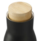 Shaco Copper Vac Bottle w/ FSC® 100% Bamboo Cap 17oz — Black (BK) — blank front view — 11