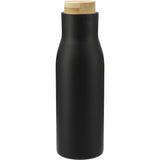 Shaco Copper Vac Bottle w/ FSC® 100% Bamboo Cap 17oz — Black (BK) — blank front view — 9
