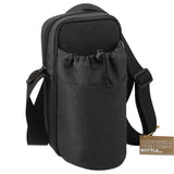 Traver RPET Adjustable Bottle Sling Cooler w/Pouch — Charcoal (CA) — blank right angle — 7