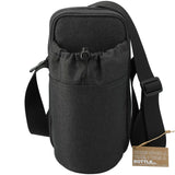 Traver RPET Adjustable Bottle Sling Cooler w/Pouch — Charcoal (CA) — blank front view — 5