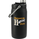 Vasco Copper Vacuum Insulated Water Jug 64oz — Black (BK) — decorated front view — 2