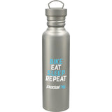 Griffen Titanium Sport Bottle 25oz — Silver (SL) — decorated front view — 2