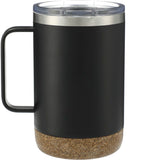 Valhalla Copper Vacuum Insulated Camp Mug 14oz — Black (BK) — blank back view — 9