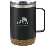 Valhalla Copper Vacuum Insulated Camp Mug 14oz — Black (BK) — decorated front view — 7