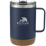 Valhalla Copper Vacuum Insulated Camp Mug 14oz — Navy (NY) — decorated front view — 2