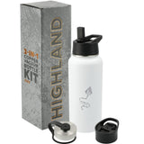 Highland 3-in-1 Copper Vacuum Bottle Kit 32oz — White (WH) — blank front view — 18