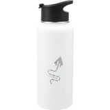 Highland 3-in-1 Copper Vacuum Bottle Kit 32oz — White (WH) — decorated front view — 16