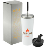 Maia 2-in-1 Copper Vacuum Tumbler Kit 24oz — White (WH) — blank front view — 6