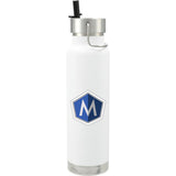 Thor Copper Vacuum Insulated Bottle 25oz Straw Lid — White (WH) — decorated front view — 16