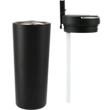 Thor Copper Insulated Tumbler 24oz Flip Straw Lid — Black (BK) — blank front view — 13