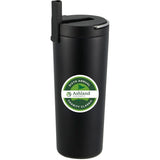 Thor Copper Insulated Tumbler 24oz Flip Straw Lid — Black (BK) — decorated front view — 10