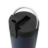 Thor Copper Insulated Tumbler 24oz Flip Straw Lid — Navy (NY) — blank left angle — 9