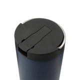 Thor Copper Insulated Tumbler 24oz Flip Straw Lid — Navy (NY) — blank left angle — 8