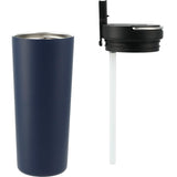 Thor Copper Insulated Tumbler 24oz Flip Straw Lid — Navy (NY) — blank front view — 5