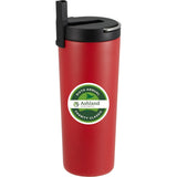Thor Copper Insulated Tumbler 24oz Flip Straw Lid — Red (RD) — decorated front view — 34