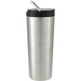 Thor Copper Insulated Tumbler 24oz Flip Straw Lid — Silver (SL) — blank back view — 30