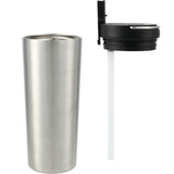 Thor Copper Insulated Tumbler 24oz Flip Straw Lid — Silver (SL) — blank front view — 29