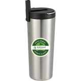 Thor Copper Insulated Tumbler 24oz Flip Straw Lid — Silver (SL) — decorated front view — 26