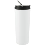 Thor Copper Insulated Tumbler 24oz Flip Straw Lid — White (WH) — blank back view — 22