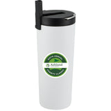 Thor Copper Insulated Tumbler 24oz Flip Straw Lid — White (WH) — decorated front view — 18
