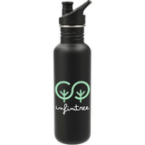 Klean Kanteen Eco Classic 27oz - Sport Cap — Black (BK) — decorated back view — 2