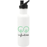 Klean Kanteen Eco Classic 27oz - Sport Cap — White (WH) — decorated back view — 7