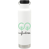 Klean Kanteen Eco Insulated Classic 20oz - Loop Cap — White (WH) — decorated front view — 2