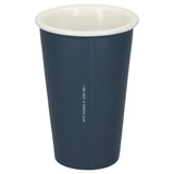 I'm not a paper cup ceramic tumbler 10oz — Navy (NY) — blank back view — 25