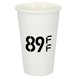 I'm not a paper cup ceramic tumbler 10oz — White (WH) — decorated front view — 10