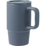 Camden 13 oz Ceramic Mug with Lid — Navy (NY) — blank left angle — 28