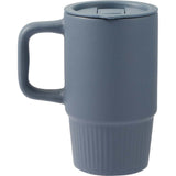 Camden 13 oz Ceramic Mug with Lid — Navy (NY) — blank back view — 24
