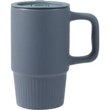 Camden 13 oz Ceramic Mug with Lid — Navy (NY) — blank front view — 22