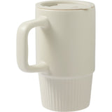 Camden 13 oz Ceramic Mug with Lid — Tan (TN) — blank right angle — 16