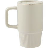 Camden 13 oz Ceramic Mug with Lid — Tan (TN) — blank back view — 15