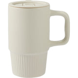 Camden 13 oz Ceramic Mug with Lid — Tan (TN) — blank front view — 13