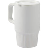 Camden 13 oz Ceramic Mug with Lid — White (WH) — blank left angle — 9