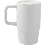 Camden 13 oz Ceramic Mug with Lid — White (WH) — blank back view — 6